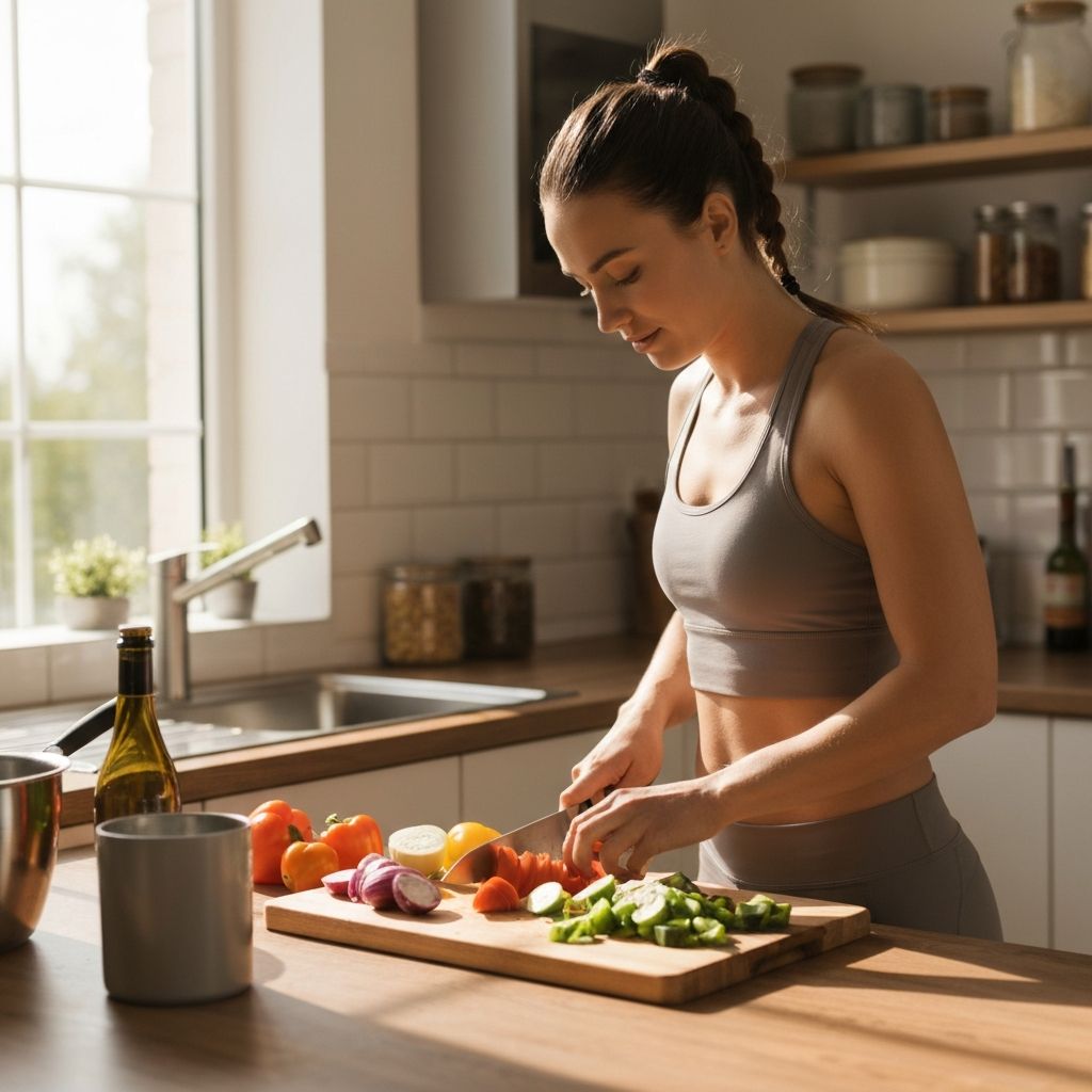 Vorbereitung gesunder Mahlzeiten in der Küche